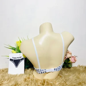White Black Dot Bra