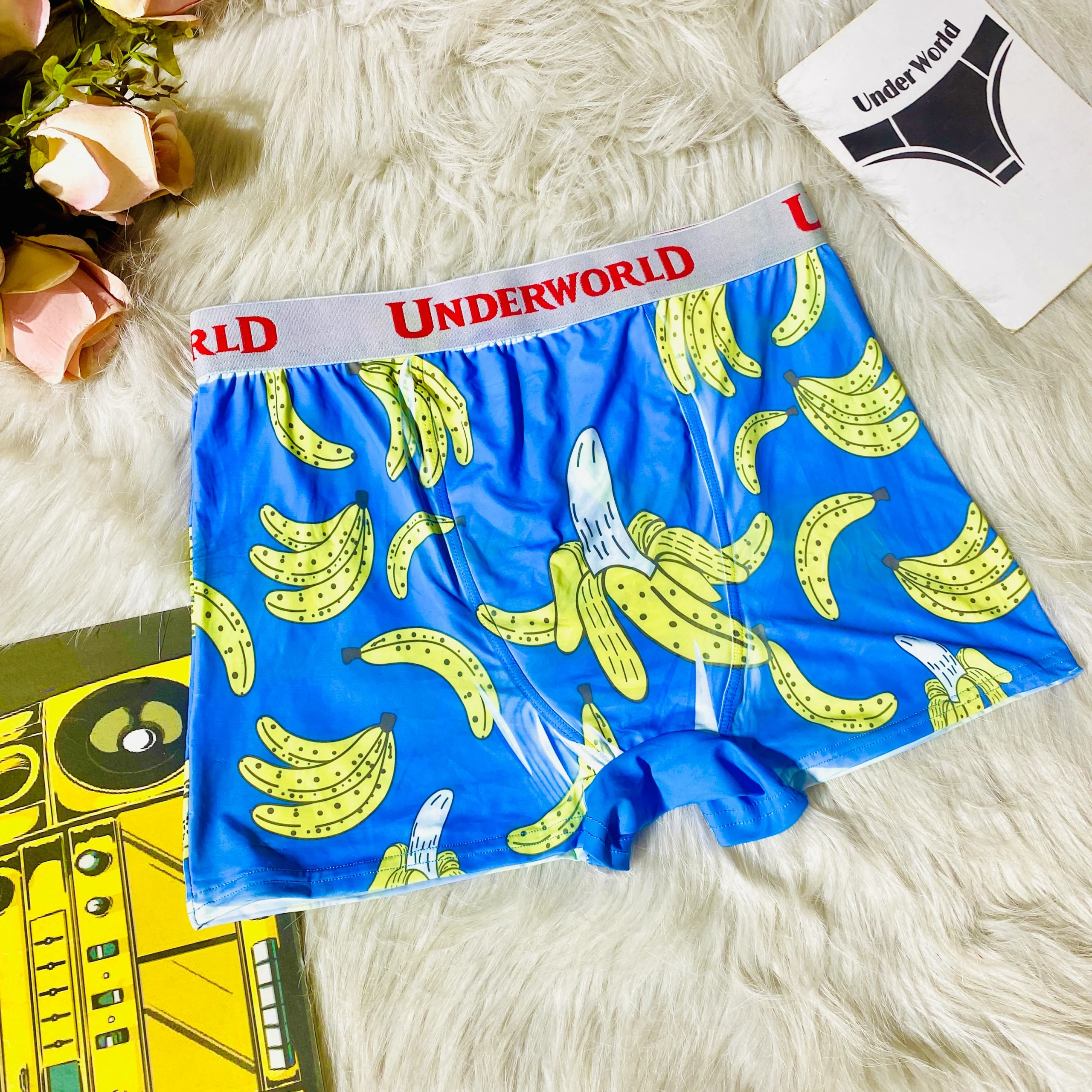 Under World Men's Premium Printed Boxer Briefs –Underworld Boxer Banana Print - Image 3