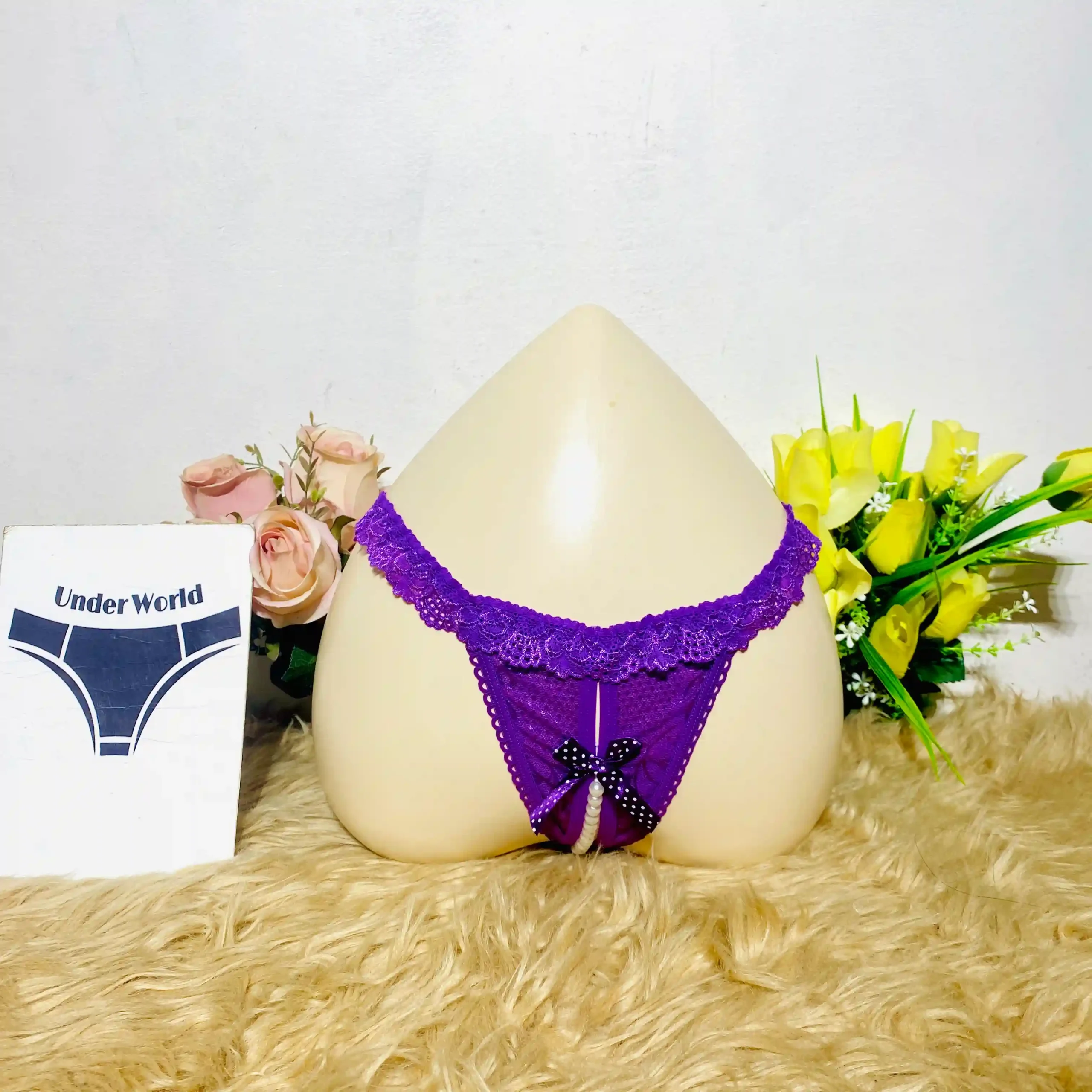Lace Pearl Thong Panties for Exclusive Night & Special Moments