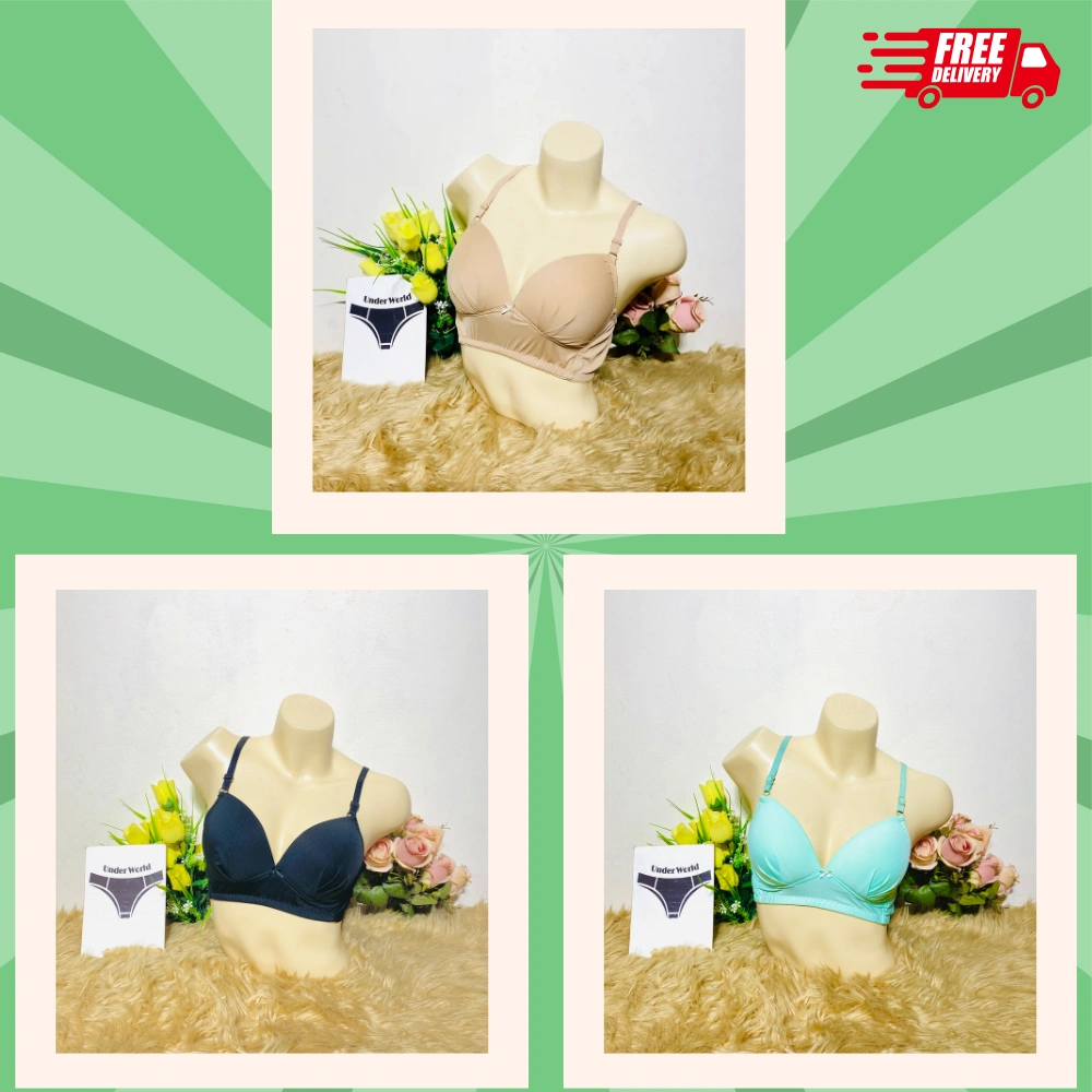 3piece Combo Solid Soft Nonpadded Bra for Women and Girl’s