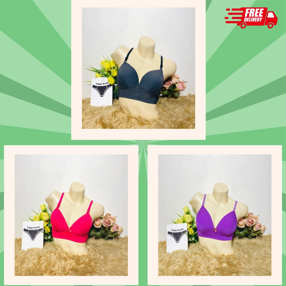 3piece Combo Solid Soft Nonpadded Bra for Women and Girl’s