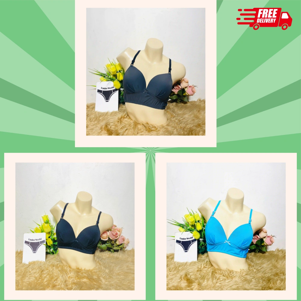 3piece Combo Solid Soft Nonpadded Bra for Women and Girl’s